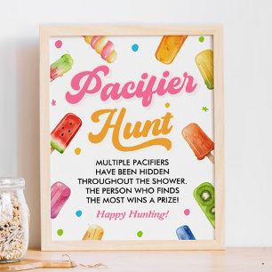 Poster Prêt pour la chasse au Baby shower de pop Pacifiqu