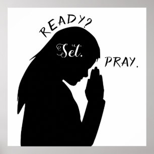 Poster Prêt Set Prier Philippiens 4:6 Fille Prier SVG