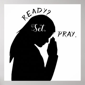 Poster Prêt Set Prier Philippiens 4:6 Fille Prier SVG