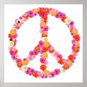 Poster Pretty Flower Peace Sign Print