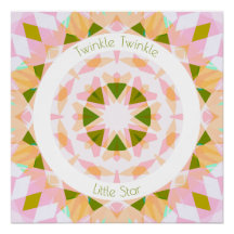 Pretty Rose Green Twinkle Little Star Baby Nursery