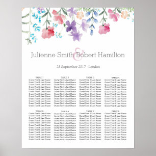 Poster Pretty Wildflowers Beautiful Wedding Seating Chart
