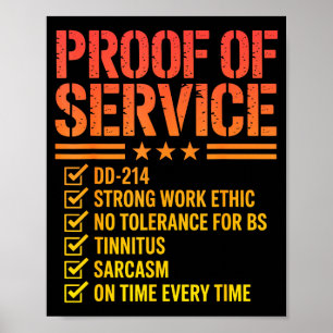 Poster Preuve de traits militaires de vétéran de service