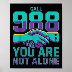 Poster Prévention 988 - Appelez 988 Vous n'êtes pas seul