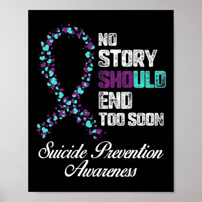 Poster Prévention Du Suicide Aucune Histoire Ne Devrait M (Devant)