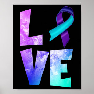 Poster Prévention du suicide chez les femmes, amour viole
