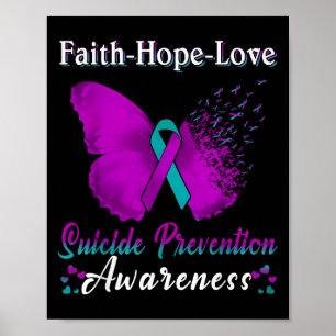 Poster Prévention du suicide Foi Espoir Amour Sensibilisa