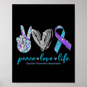 Poster Prévention du suicide Paix Amour Vie Sensibilisati