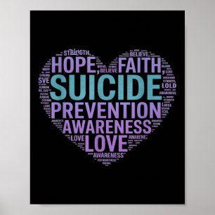 Poster Prévention du suicide Sensibilisation Lutte Espoir