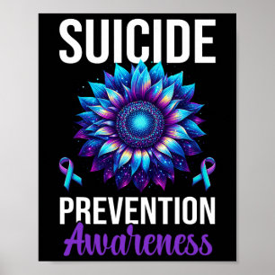 Poster Prévention du suicide Sensibilisation Ruban Santé 