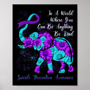 Poster Prévention du suicide Sensibilisation Turquoise Fl