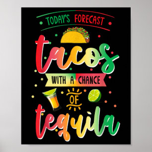 Poster Prévisions d'aujourd'hui Tacos avec une chance de