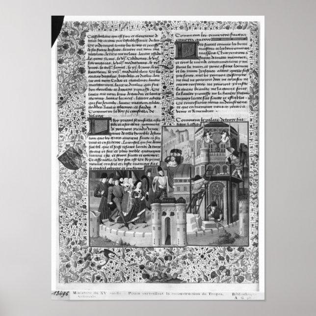 Poster Priam regarde la reconstruction de Troy (Devant)