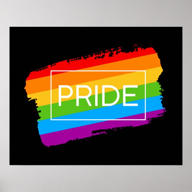 Poster Pride Brushstroke Rainbow (Devant)