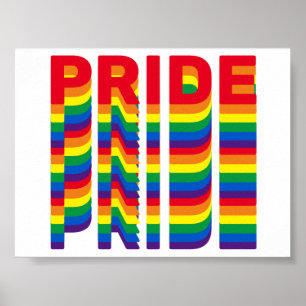Poster Pride lgbt lgbtq queer gay rainbow couleurs rétro