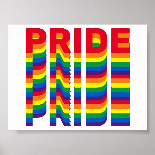 Poster Pride lgbt lgbtq queer gay rainbow couleurs rétro (Devant)