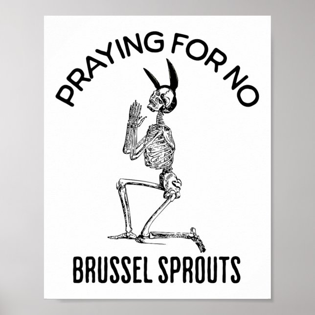 Poster Prier Pour Pas De Brossel Frappe Drôle Skelet Pâqu (Devant)