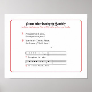 Poster Prière avant de quitter la sacristie