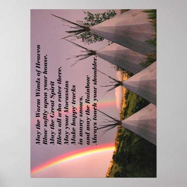 Poster Prière Bénédiction Cherokee en toile de 18 po x 24 (Devant)