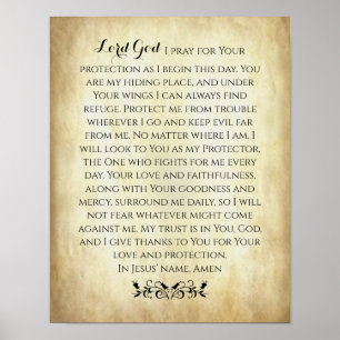 Poster Prière chrétienne pour la protection