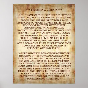 Poster Prière contraignante pour casser les maux.