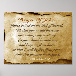 Poster Prière de Jabez 1 Chroniques 4:10 Bible