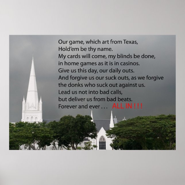 Poster prière de poker (Devant)