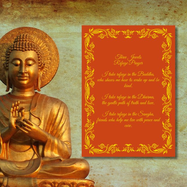 Poster Prière de refuge aux Trois Joyaux – Version pour e (Créateur téléchargé)