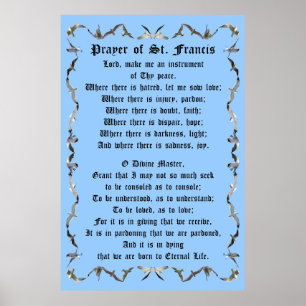 Poster Prière de Saint François en volant la frontière de