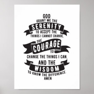 Poster Prière de sérénité - choisissez votre couleur
