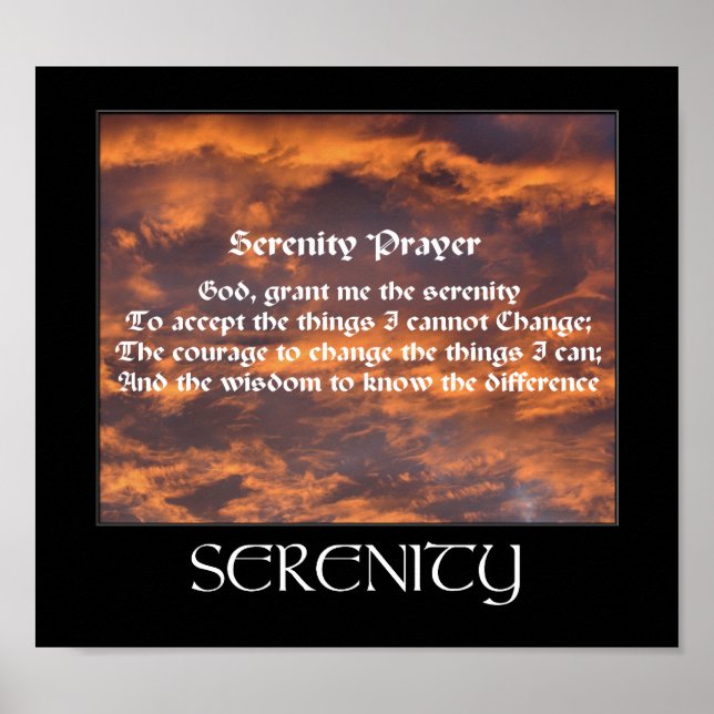 Poster Prière de sérénité Matin Ciel Inspirationnel (Devant)