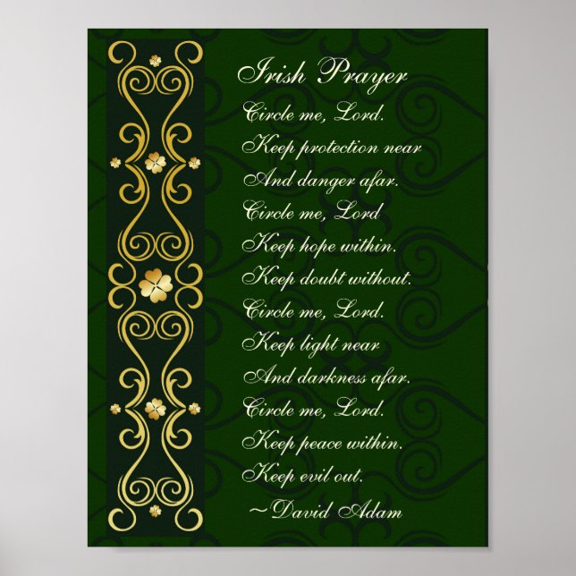 Poster Prière irlandaise, Cercle-moi Seigneur, (Devant)