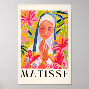 Poster Prière Nun Wall Art, Christian Art Print, Henri M