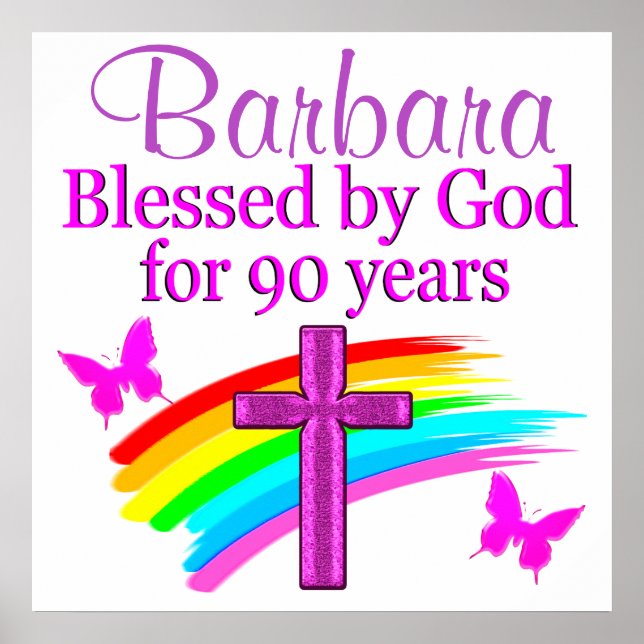 POSTER PRIÈRE PERSONNALISÉE DE 90E ANNIVERSAIRE (Devant)