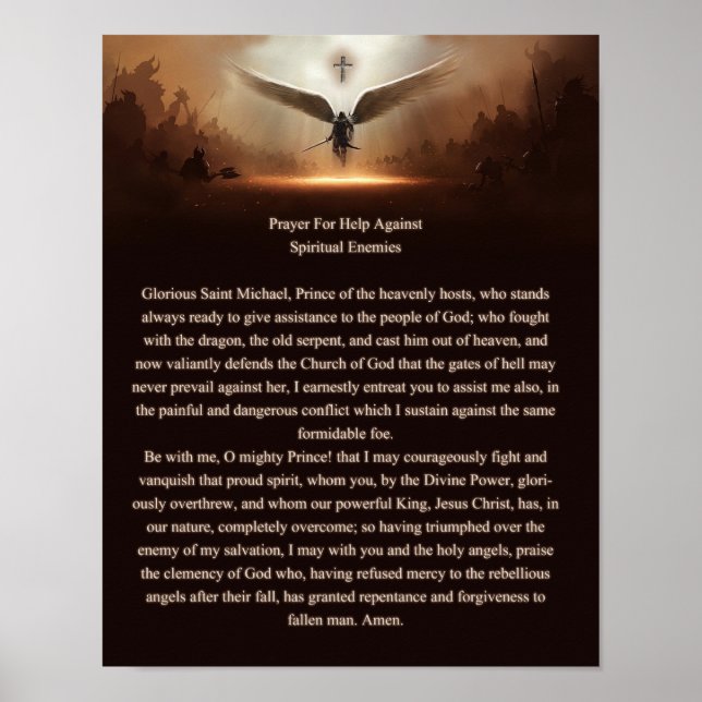 Poster Prière Pour Aider Contre Les Ennemis Spirituels (Devant)