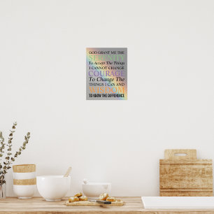 Poster Prière Sérénité Coloré Arc-en-ciel