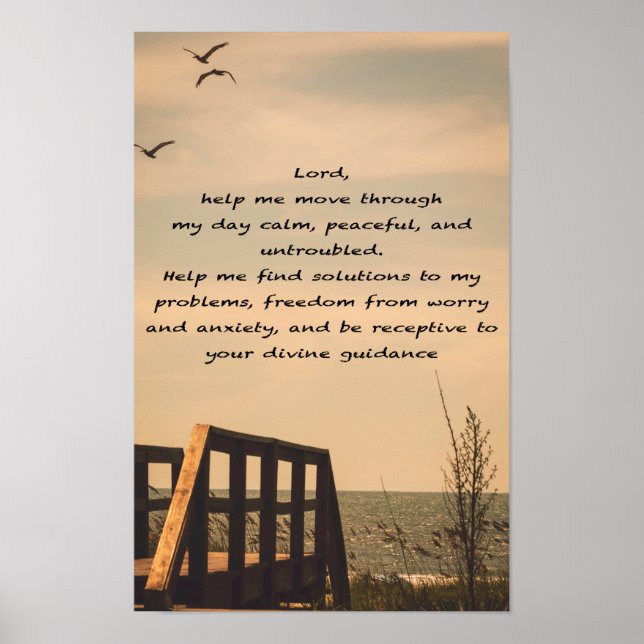 Poster Prière Serenity Peace Guidance Sunny Seascape (Devant)