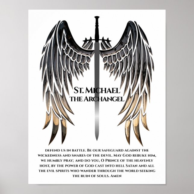 Poster Prière St. Michael pour la protection (Devant)