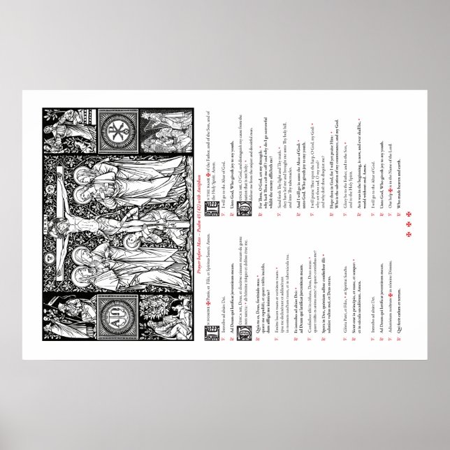 Poster Prières avant l'affiche de masse (latin et anglais (Devant)