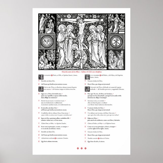 Poster Prières avant l'affiche de masse (latin et espagno (Devant)