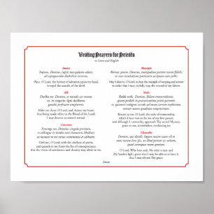 Poster Prières pour les prêtres en latin et en anglais