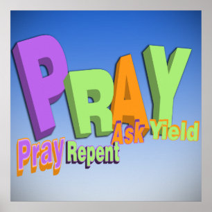 POSTER PRIEZ L'ACRONYME - PRIEZ SE REPENTISSENT DEMANDENT
