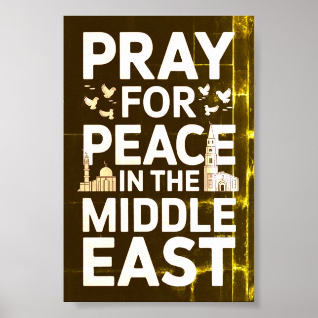 Poster Priez pour la paix au Moyen-Orient (Devant)