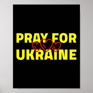 Poster Priez pour l'Ukraine avec le T-shirt Ukraine Priez