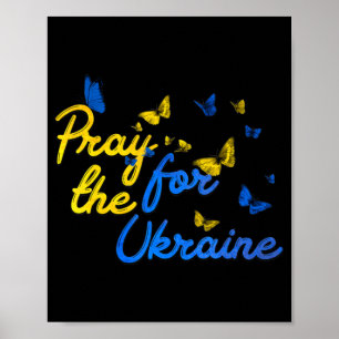 Poster Priez Pour L'Ukraine Papillon Ukraine Stent Avec U