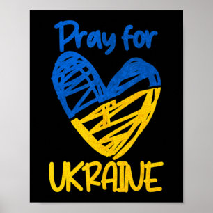 Poster Priez pour l'Ukraine Restez avec l'Ukraine Soutene