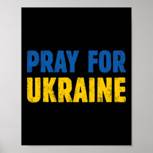Poster Priez pour l'Ukraine - Soutenez les Ukrainiens Fem
