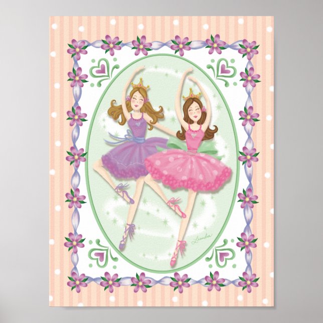 Poster Prima Ballerinas Twins Peach Stried Cameo (Devant)