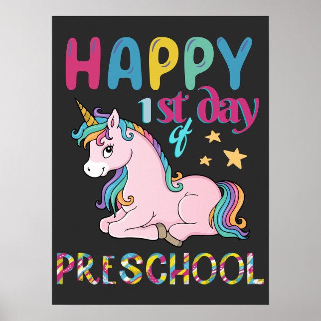 Poster Primaire Unicorn Premier Jour De L'École (Devant)