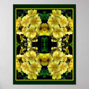 Poster Primevère jaune Fleurs de printemps Art de la natu